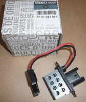 Фото запчасти 7701034875  резистор (сопротивление) вентилятора печки (отопителя салона)